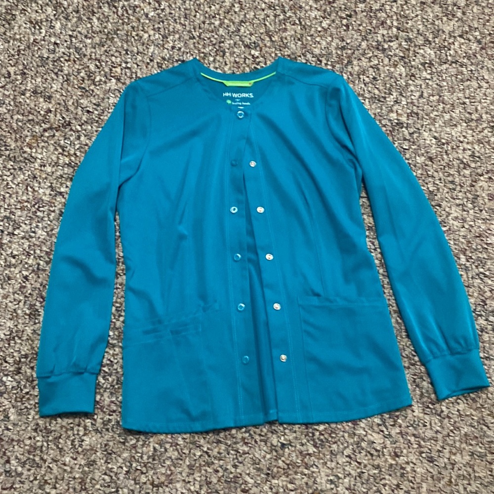 Green/ teal scrub jacket